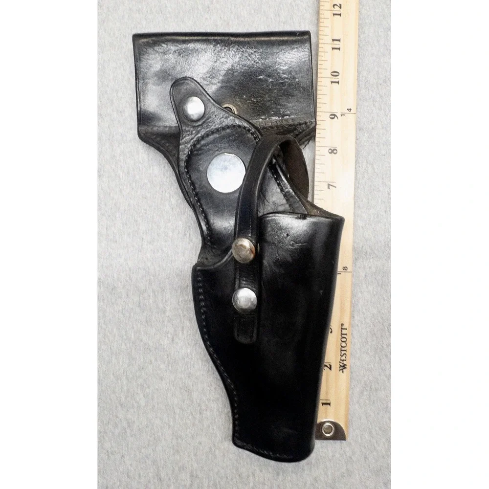 Vtg Safety Speed Black Leather Holster #41 Outdoors Utility Shooting Made In USA